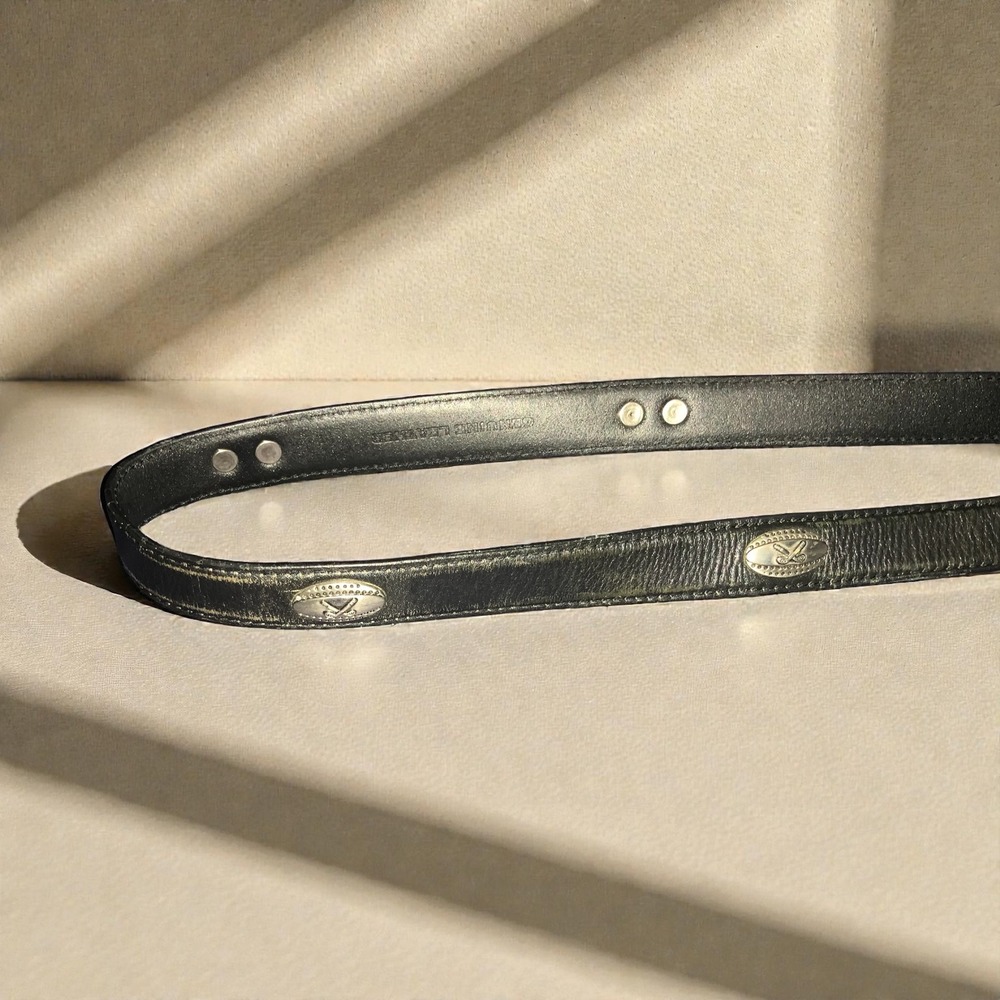 Vintage Stetson black leather golf club belt size 42" to 48"